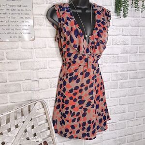 Pinky Pinched Waist Fit & Flare Dress Artsy Boho Hippie Size Small